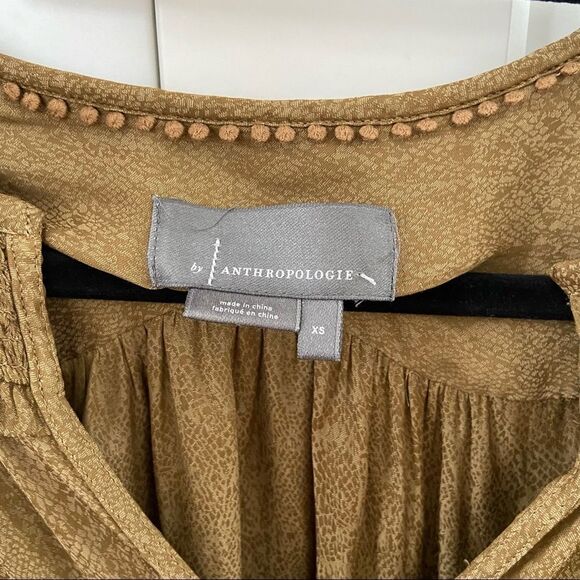 Anthropologie Cacee Jacquard Button Down Snake Print Blouse Size XS - Picture 8 of 11